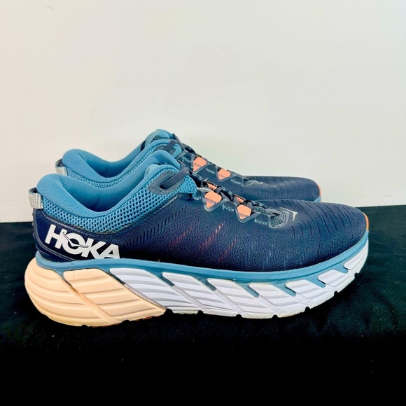 Hoka Shoes - Hoka One One Gaviota 3 Gray Blue Running Shoes Women Sz 11 B